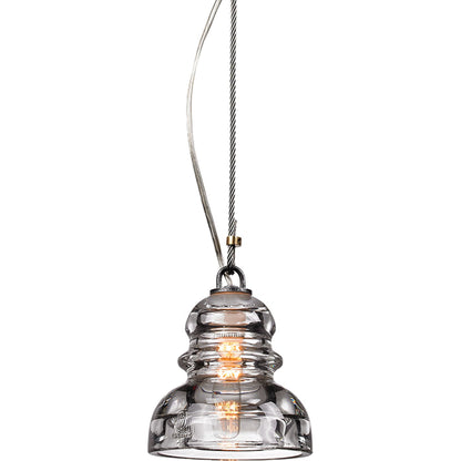 Menlo Park Pendant Mini by Troy in deep bronze. Made from hand-worked iron in a modern style.
