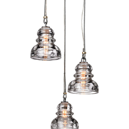 Menlo Park Pendant Mini by Troy in deep bronze. Made from hand-worked iron in a modern style.