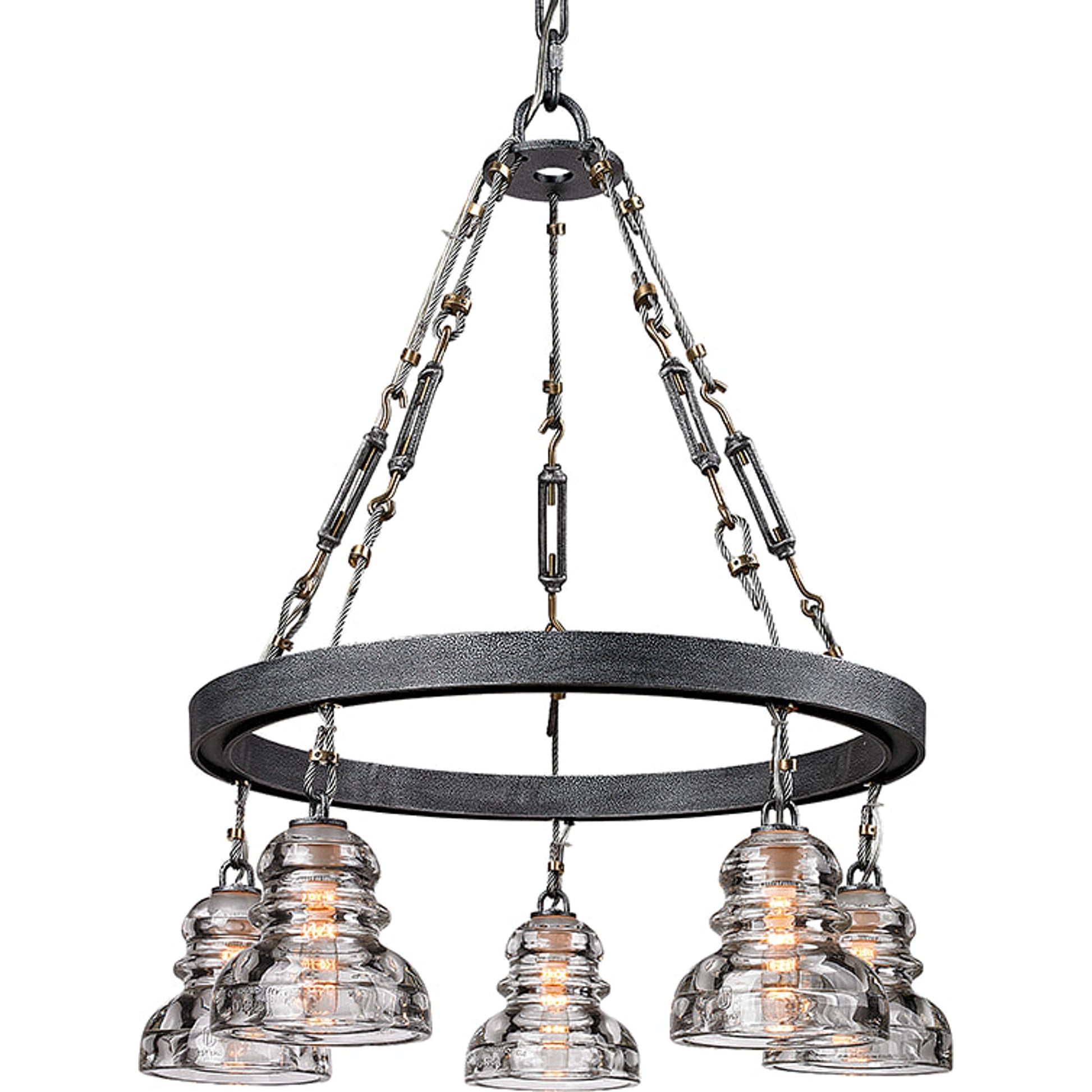 Menlo Park Pendant Mini by Troy in deep bronze. Made from hand-worked iron in a modern style.