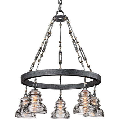 Menlo Park Pendant Mini by Troy in deep bronze. Made from hand-worked iron in a modern style.