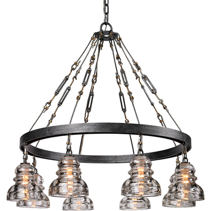 Menlo Park Pendant Mini by Troy in deep bronze. Made from hand-worked iron in a modern style.