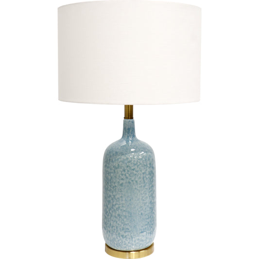 Tucson Table Lamp by Pasargad Home in gold and blue. Made from ceramic in a coastal style.