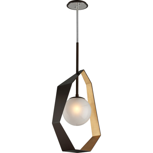 001 S-315159 | Additional Silo | Origami 1 Light 16.5 inch Bronze with Gold Leaf Pendant Ceiling Light by Troy in bronze with gold leaf. Made from hand-worked iron in a modern style.