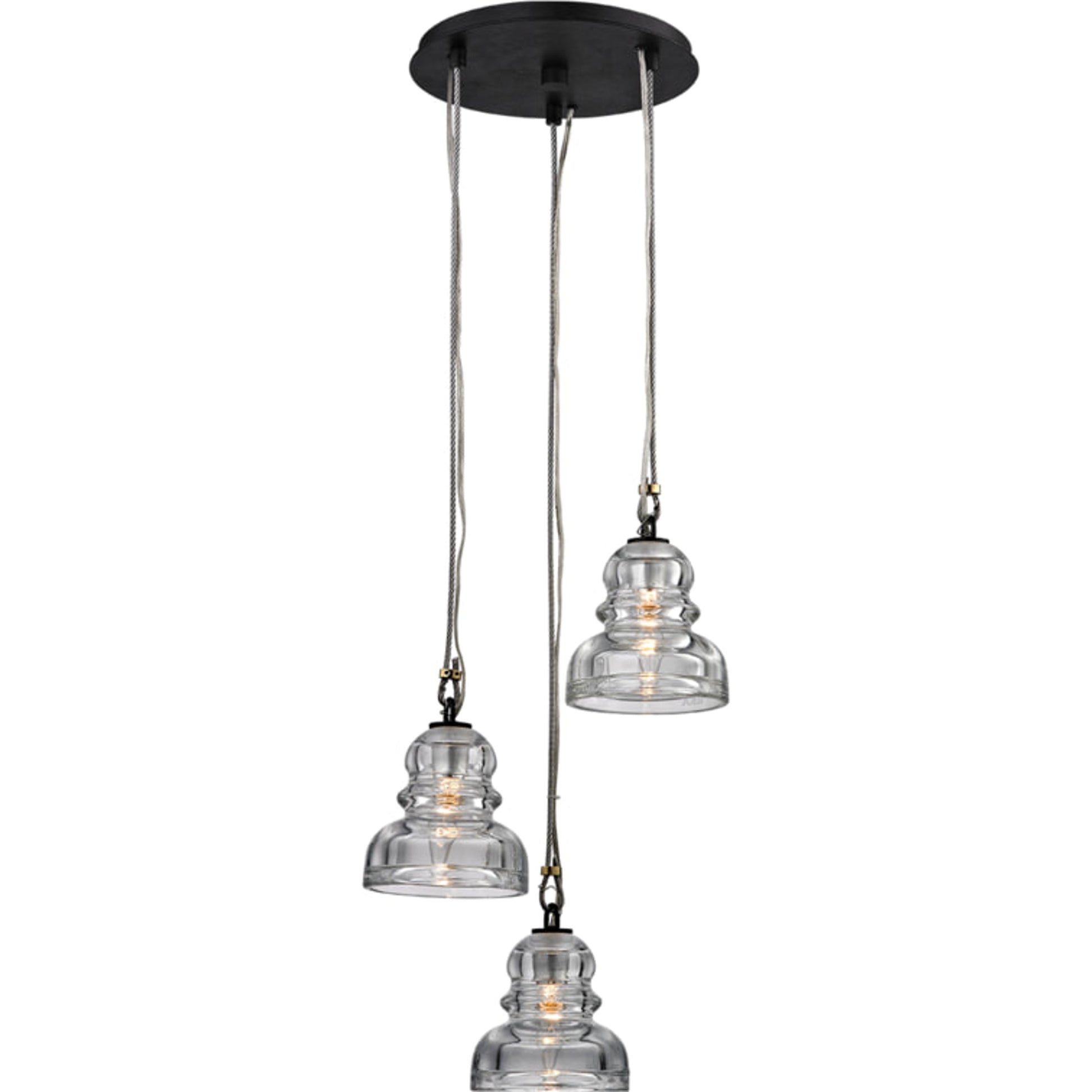 Menlo Park Pendant Mini by Troy in deep bronze. Made from hand-worked iron in a modern style.