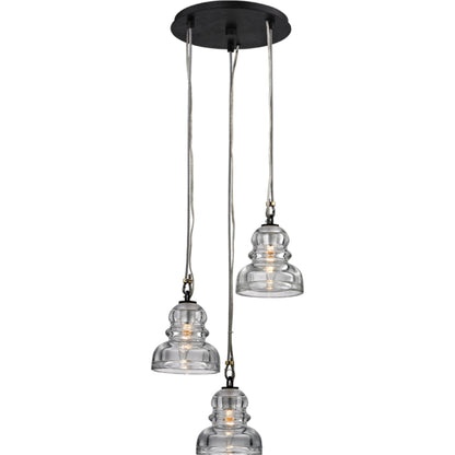 Menlo Park Pendant Mini by Troy in deep bronze. Made from hand-worked iron in a modern style.