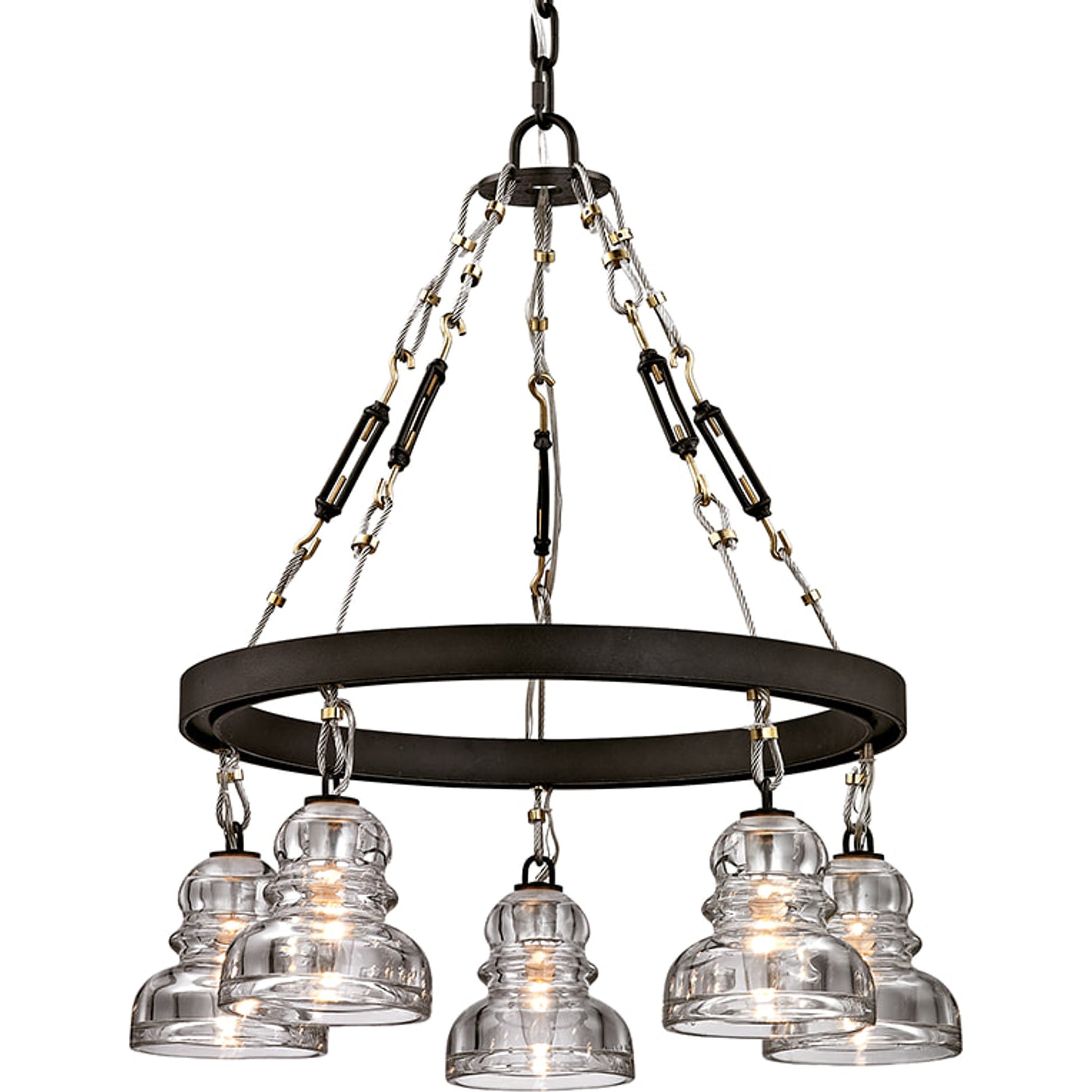Menlo Park Pendant Mini by Troy in deep bronze. Made from hand-worked iron in a modern style.