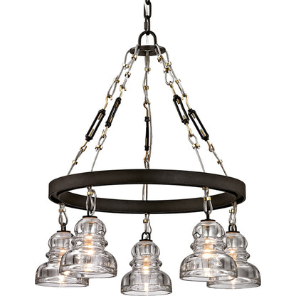 Menlo Park Pendant Mini by Troy in deep bronze. Made from hand-worked iron in a modern style.