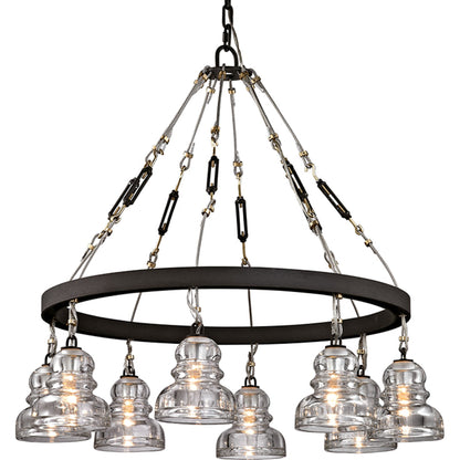 Menlo Park Pendant Mini by Troy in deep bronze. Made from hand-worked iron in a modern style.