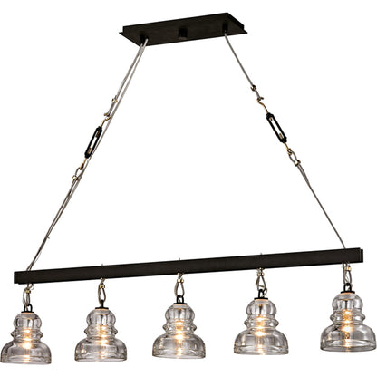 Menlo Park Pendant Mini by Troy in deep bronze. Made from hand-worked iron in a modern style.