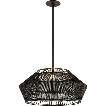 Hunters Point Pendant by Troy in espresso. Made from hand-worked iron in a modern style.