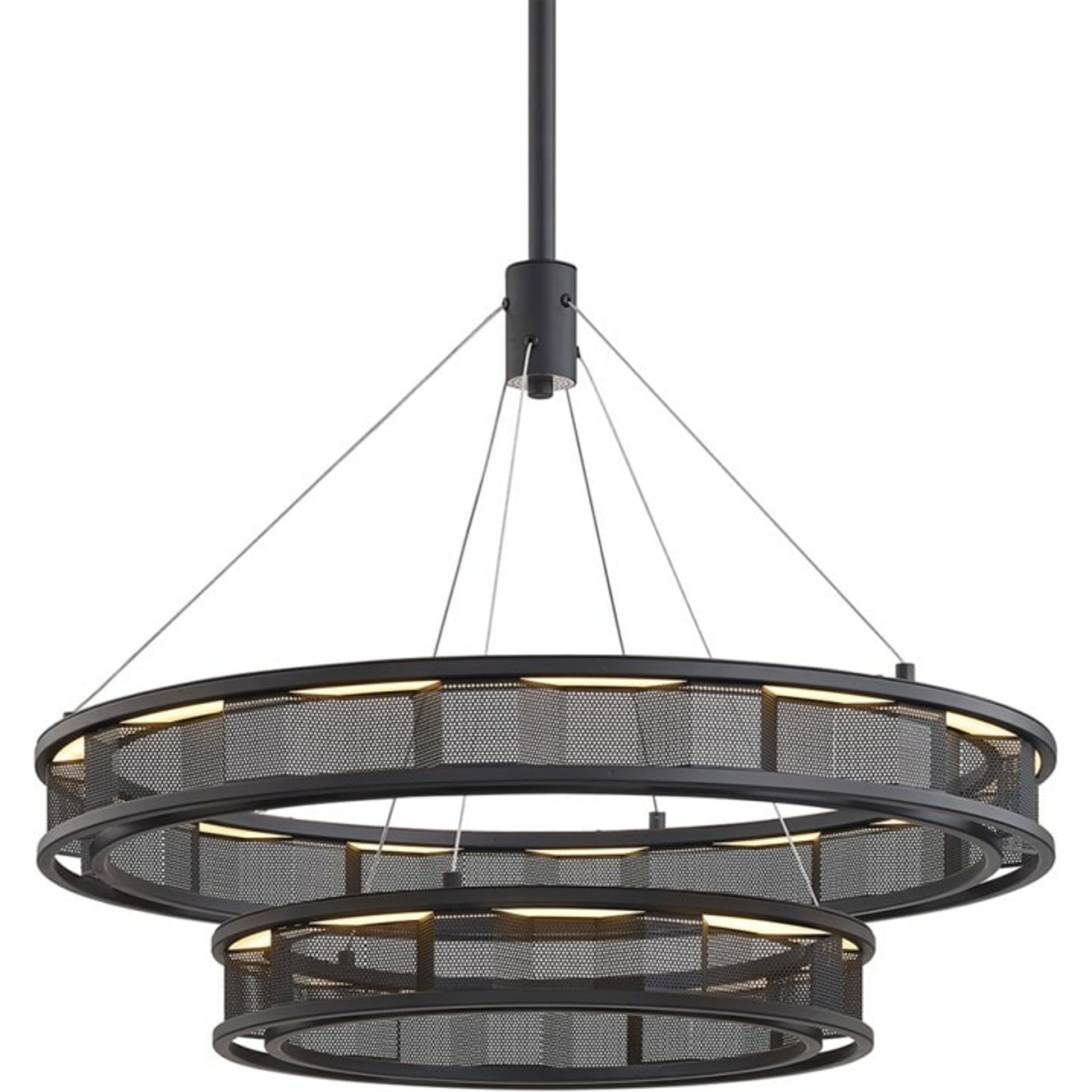 Fuze LED 39" Modern Bronze Chandelier Ceiling Light by Troy in modern bronze. Made from hand-worked iron in a modern style.