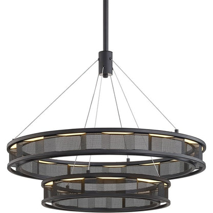 Fuze LED 39" Modern Bronze Chandelier Ceiling Light by Troy in modern bronze. Made from hand-worked iron in a modern style.