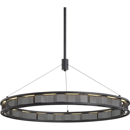 Fuze LED 39" Modern Bronze Chandelier Ceiling Light by Troy in modern bronze. Made from hand-worked iron in a modern style.