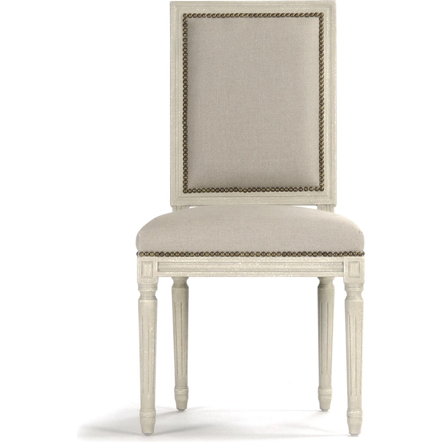 002 S-337606 | Additional Silo | Louis Cane Back Side Chair by Zentique in natural linen, burlap and distressed ivory oak. Made from distressed ivory birch in a modern style.