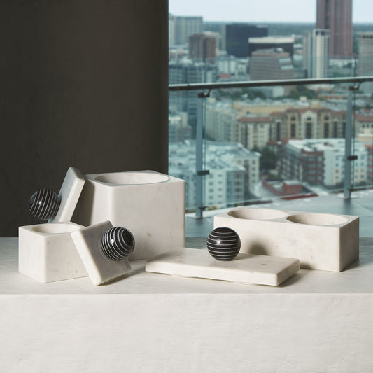 La Boite Box by Global Views. Made from white banswara, black bheslana in a eclectic & global style.