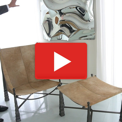 Cognac Chair by Global Views. Made from metal, cowhide in a rustic style.