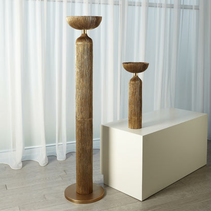 Ege Floor Lamp by Global Views in bronze. Made from aluminum in a eclectic & global style.