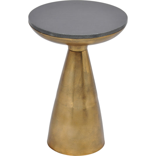 Font Side Table by Moe's Home Collection in brass and unfinished. Made from aluminum in a eclectic & global style.