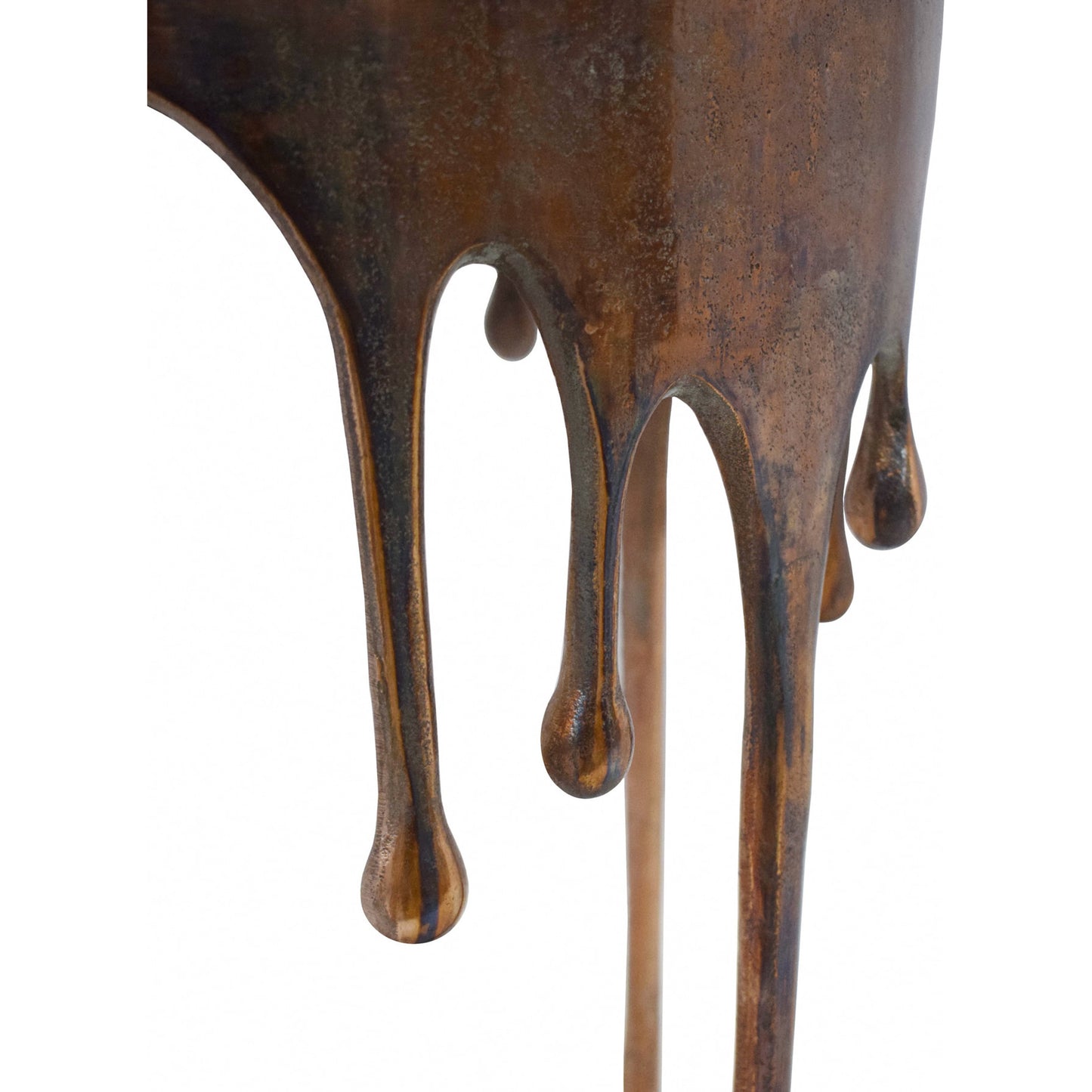 004 SR-816706 | Closeup | Copperworks Accent Table by Moe's Home Collection in burnt copper. Made from aluminum in a eclectic & global style.