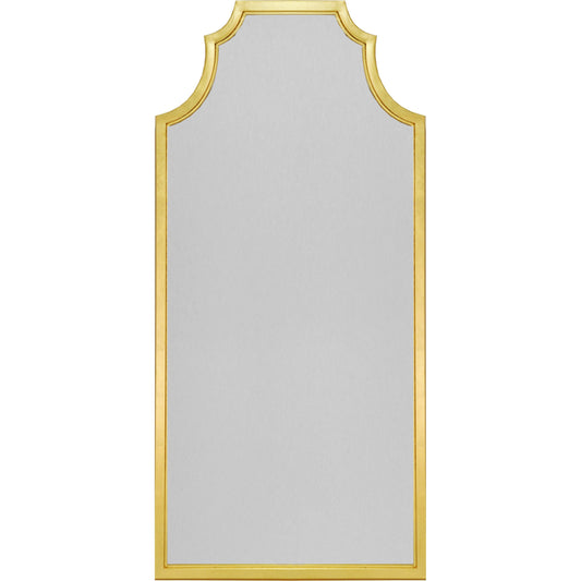 Finley Floor Mirror by Worlds Away in gold leaf. Made from metal, glass in a modern style.