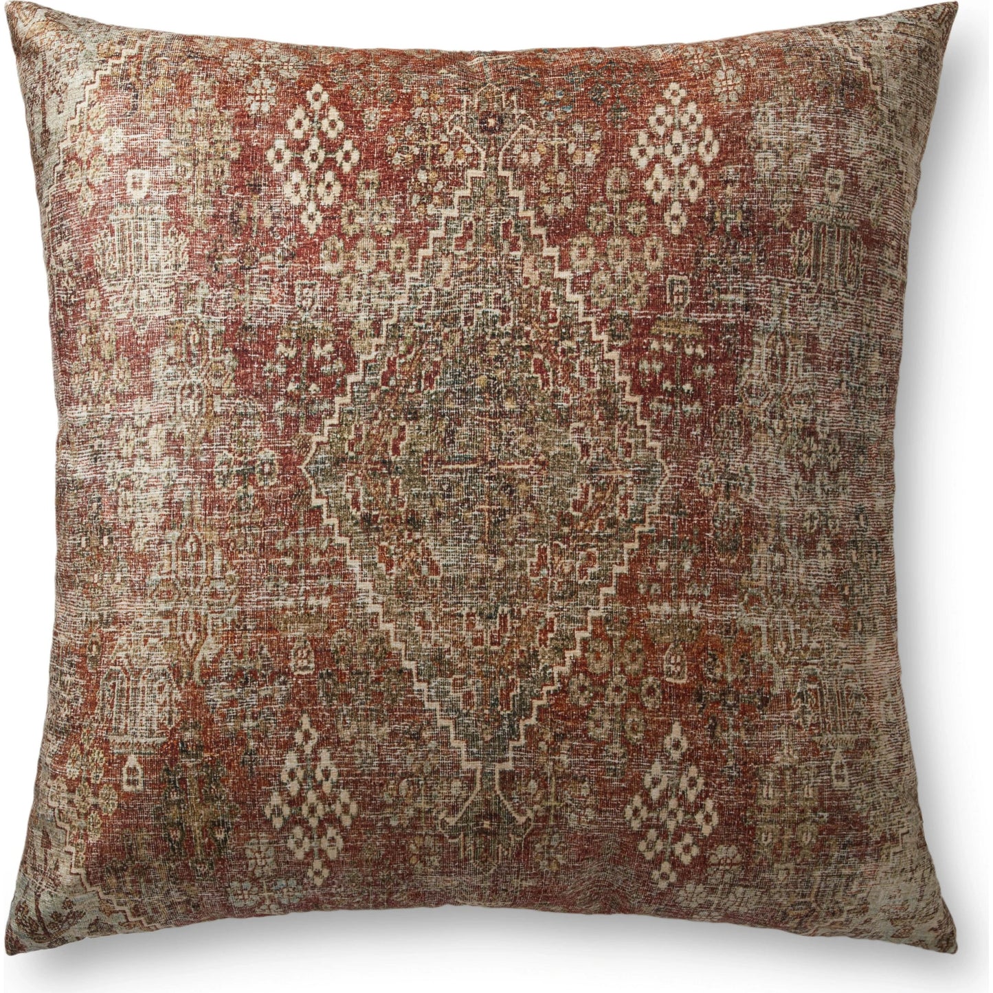 001 SR-900922 | Primary Silo | FP0009 Pillow by Loloi in red, multi. Made from 100% polyester in a traditional style.