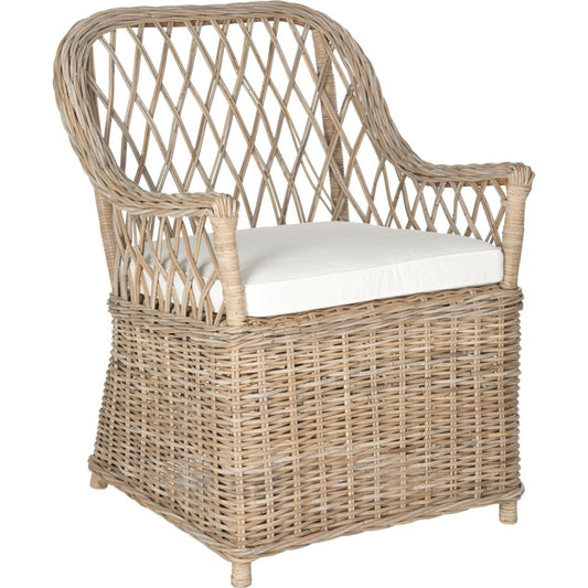 Harrisonburg Arm Chair by HedgeApple Essentials in natural. Made from rattan in a coastal style.