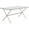Silver, Clear Glass Top