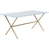 Gold, White Glass Top
