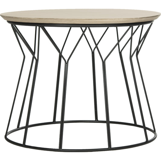 Alcott End Table by Safavieh in light gray, black. Made from mdf with ash veneer, metal in a modern style.