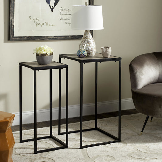 Callia End Table by Safavieh in light oak, black. Made from mdf in a eclectic & global style.