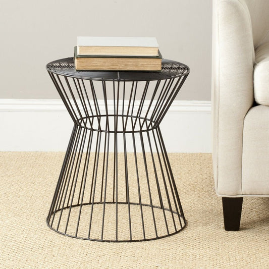 Adele Wire Stool by Safavieh in black epoxy. Made from unique in a modern style.