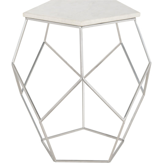 Abella Pentagon Accent Table by Safavieh in copper, black. Made from metal in a modern style.