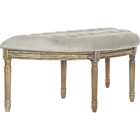 Abilene Semi Circle Bench by Safavieh. Made from rubberwood, linen, foam in a traditional style.