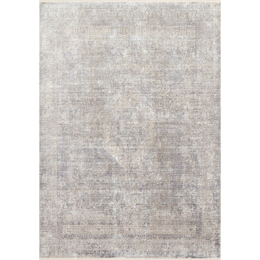 Franca FRN-01 Rug by Loloi in silver, pebble. Made from 65% viscose, 35% polyester in a unique style.