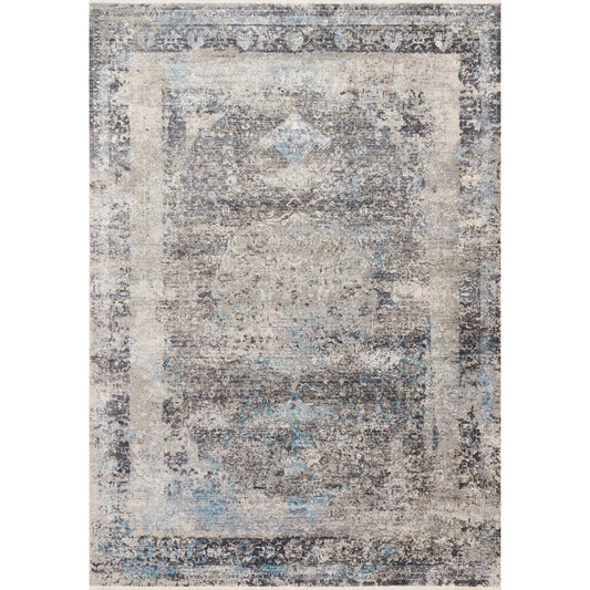 Franca FRN-03 Rug by Loloi in charcoal, sky. Made from 65% viscose, 35% polyester in a unique style.