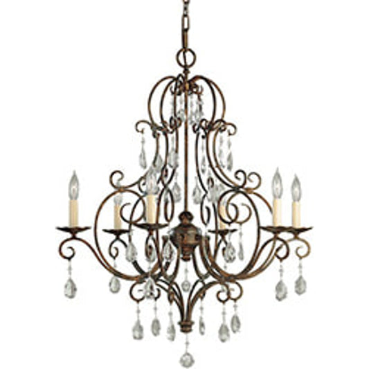 Chateau Chandelier by Generation Lighting in mocha bronze. Made from steel in a traditional style.