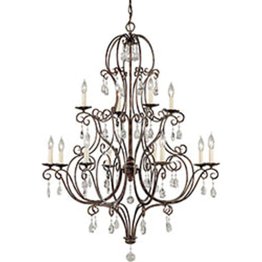 Chateau Chandelier by Generation Lighting in mocha bronze. Made from steel in a traditional style.