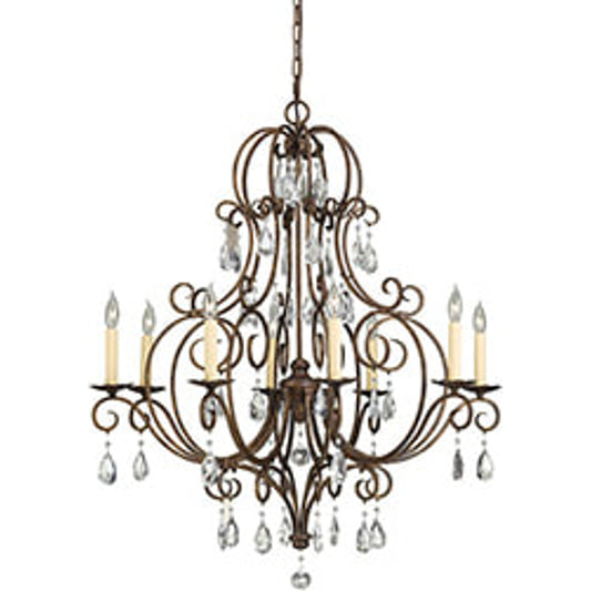 Chateau Chandelier by Generation Lighting in mocha bronze. Made from steel in a traditional style.