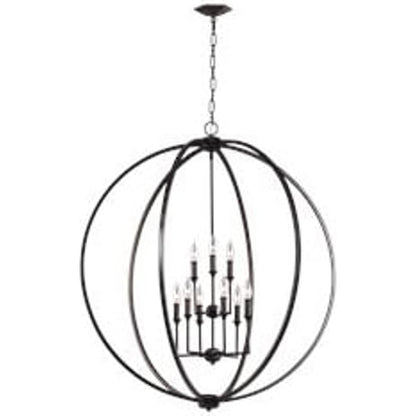 Corinne Chandelier by Generation Lighting in polished nickel. Made from steel in a modern style.