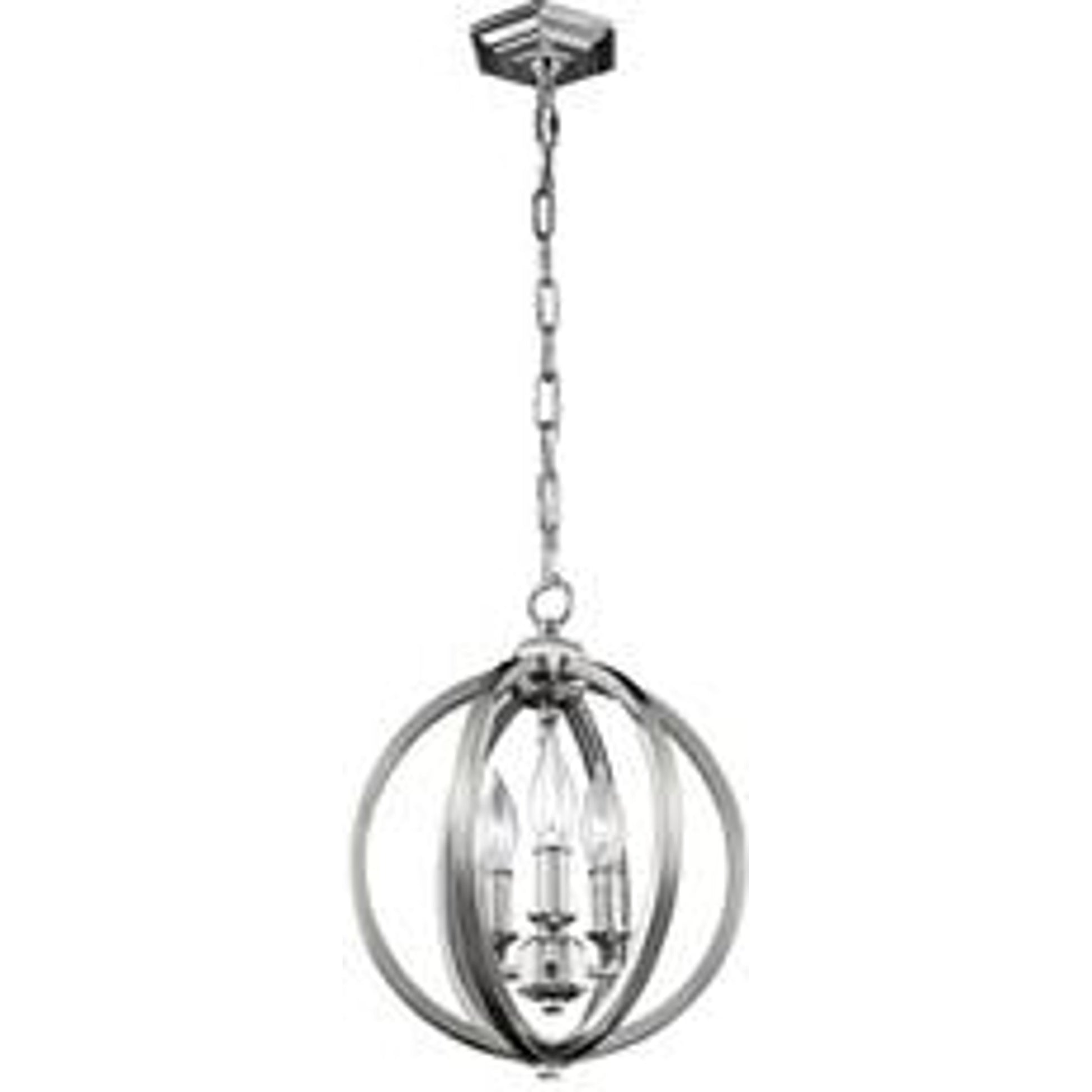 Corinne Globe Pendant by Generation Lighting in polished nickel. Made from unique in a modern style.