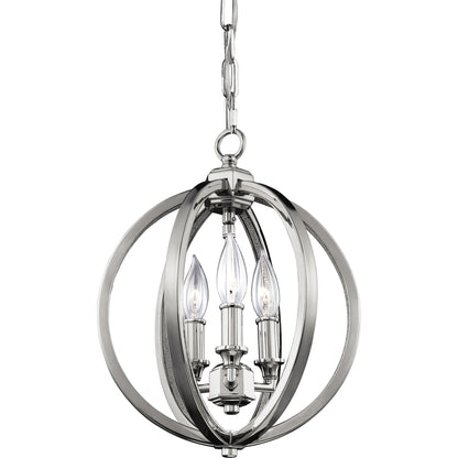 Corinne Globe Pendant by Generation Lighting in polished nickel. Made from unique in a modern style.