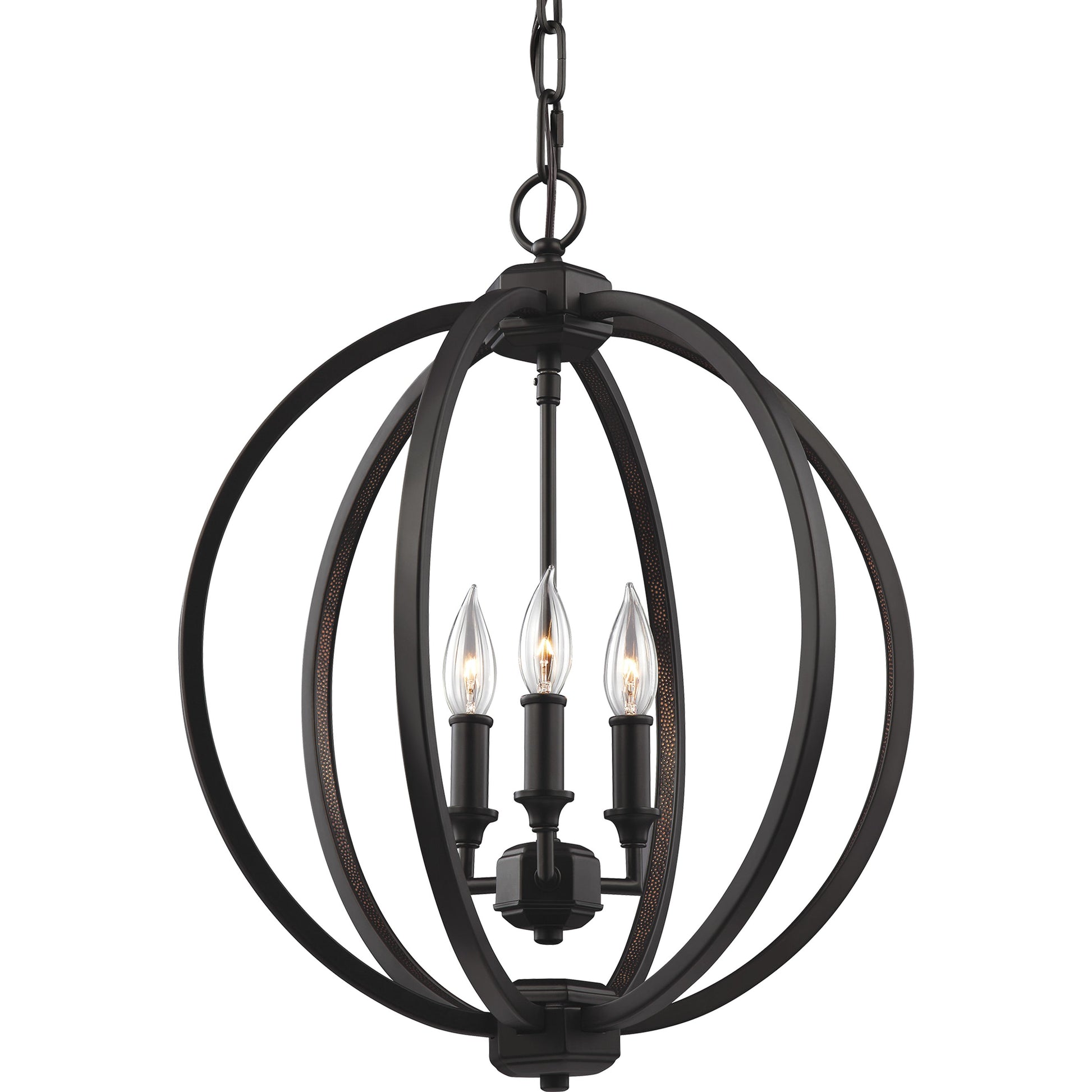 Corinne Globe Pendant by Generation Lighting in polished nickel. Made from unique in a modern style.