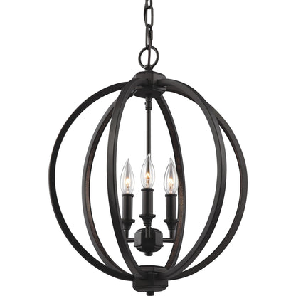 Corinne Globe Pendant by Generation Lighting in polished nickel. Made from unique in a modern style.