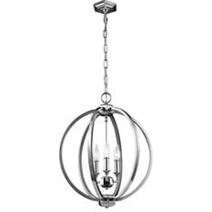 Corinne Globe Pendant by Generation Lighting in polished nickel. Made from unique in a modern style.