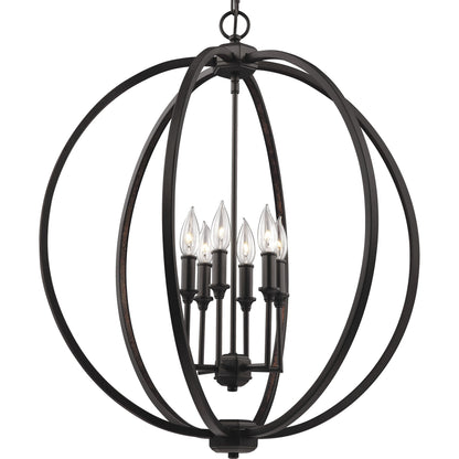 Corinne Globe Pendant by Generation Lighting in polished nickel. Made from unique in a modern style.