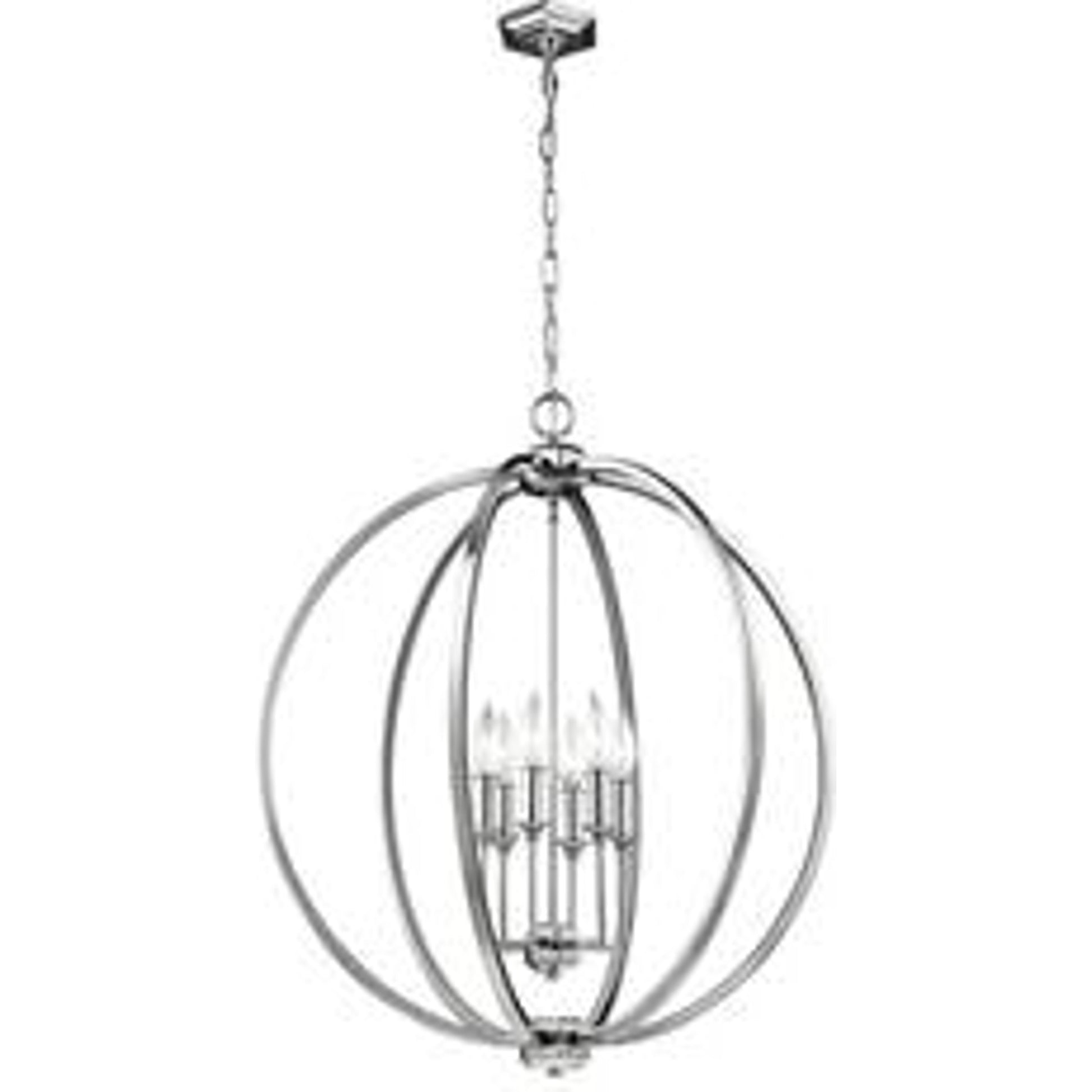 Corinne Globe Pendant by Generation Lighting in polished nickel. Made from unique in a modern style.