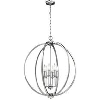 Corinne Globe Pendant by Generation Lighting in polished nickel. Made from unique in a modern style.