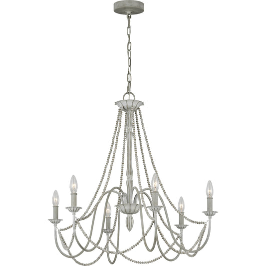 Maryville Chandelier by Generation Lighting in washed gray. Made from steel in a traditional style.