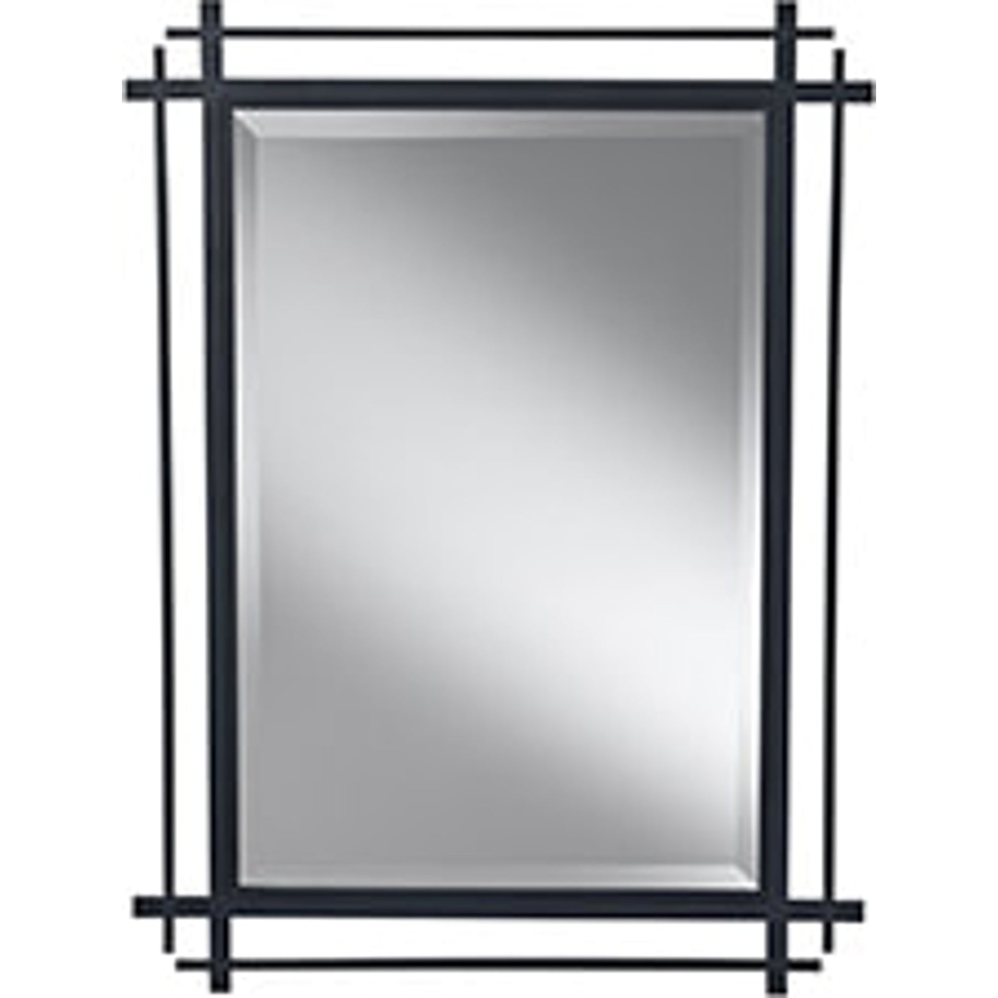 Ethan Antique Forged Iron Mirror by Generation Lighting in antique forged iron. Made from steel, glass in a modern style.