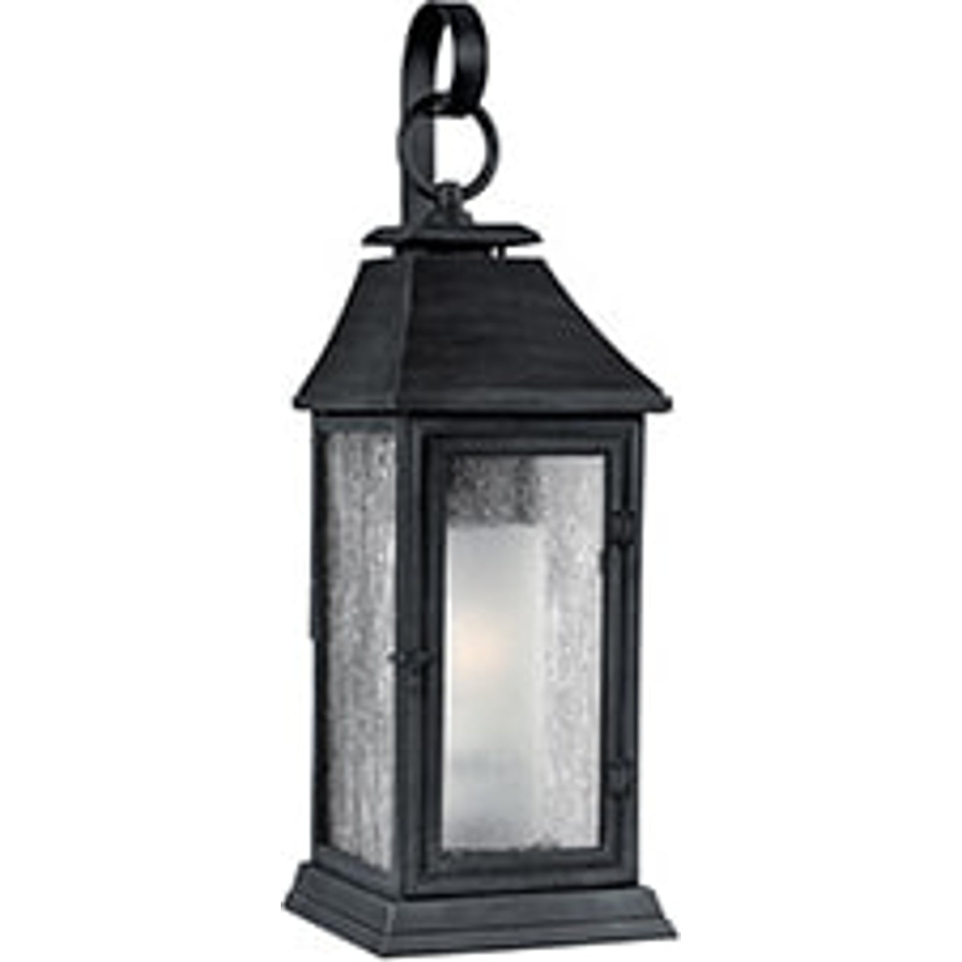 Shepherd  Sconce by Generation Lighting in dark weathered zinc. Made from stonestrong in a traditional style.